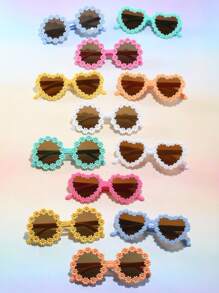 12Pairs Heart And Round Shaped Cute Personalized Glasses, Fashion Decorative Eyewear For Show, Party And Gift