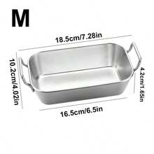 1pc Stainless Steel Gold Color Double Ear Snack Plate, Creative Candy Fries Basket Serving Tray - Multicolor - View 17