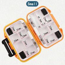 Caja de accesorios de pesca, caja pequeña/grande de carretera, caja de almacenamiento de anzuelos de pesca, señuelos de pesca falsos, cebo y herramientas, suministros de pesca - Naranja - Ver 9