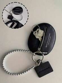 Acessório Pendente de Bolsa da Moda 1 Bolsa Preta de Couro Texturizada, Chaveiro de Alta Qualidade, Adequado para Presentes do Dia dos Namorados e Decoração de Bolsa de Chaves, Presentes de Dama de Honra