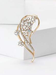 女士时尚水钻花朵胸针 植物胸针 礼服套装别针配饰 派对宴会礼物 - Flower - 查看 1