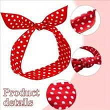2/4pcs Polka Polka Dot Headband Suitable For Girls And Women, Vintage Bandana (Red, Black, White) Printed Headband From The 1950s, Cute Bow Dots, Hair Accessories For Women's Daily Use Turban Headband Sweatband