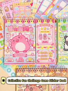 1 set de libro de pegatinas multifuncional con tema de mascotas lindas para manualidades, juegos de vestir, decoración de planificadores DIY, escenas de desafío divertido, útiles escolares, de vuelta a la escuela