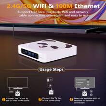 RQN TV Box Android 12 With Bluetooth Remote Control, Allwinner H618 Quad-Core 64bit Arm Cortex A53 CPU, 2GB RAM 16GB RAM Supports 2.4GHz WiFi With 4K UHD And 100M LAN Ethernet - US A Type Plug(110-127V) - View 5