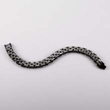 1 件 2025 新款设计男士扁平双排雕刻纹理手链腰带，时尚迷人