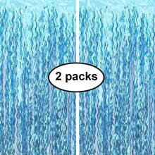2 Blue Curved Knife Shaped Party Backgrounds, 78.74x39.37 Inches - Made Of Polyethylene, Suitable For Birthday And Ocean Themed Celebrations, Holiday Wall Decorations, Ocean Themed Decorations | Wave Wall Designs | Decorative Fabrics, Beach Themed Decorations