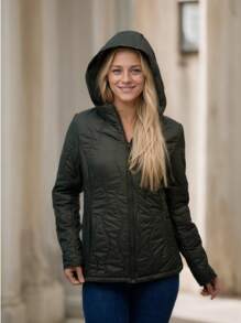 Giacca casual da donna Metrofive con cappuccio, tasche, design classico, leggera e calda, utilizzabile nella vita di tutti i giorni. Adatto per inverno, primavera e autunno