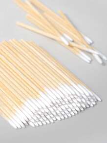 100/200/300/500/1000 Stück Ultrafeine Einweg-Nagelpflegestäbe mit spitzer Spitze für Präzision - Packung mit kleinen, holzstäbchenartigen Stäben für die Nagelpflege, Einzelkopf- und Doppelkopfreinigungsstäbe mit Mikrorand, Reinigungsstäbe mit spitzer Spitze, Mehrzweck-Präzisions-Holzstäbe, verwendbar für Makeup, Tattoo-Dauerversorgung, tägliche Reinigungsutensilien