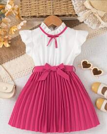 Elegant Princess Dress For Children And Youth - 玫紅色 - 查看 2