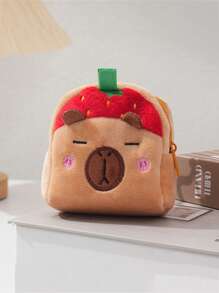 1pc Cartoon Capybara Bag Decoration, Backpack Accessories, Cute Coin Wallet, Keychain Pendant, Fruit Themed Small Bag, Suitable For Giving Small Gifts To Children On Birthdays And Holidays, Daily Storage Opening Red Envelope, Key Bag - Multicolor - View 16