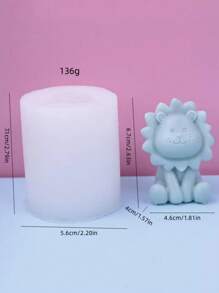 1 pieza Molde de silicona en forma de león 3D para velas, molde de silicona para decoración del hogar accesorio de yeso con diseño de león DIY