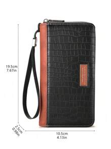 1 件时尚新款鳄鱼纹拉链钱包，适合年轻男士，实用多卡槽设计，适合作为圣诞节、新年、父亲、男朋友、毕业典礼或休闲夏季户外的生日礼物、旅行配件