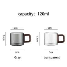Taza deé de cristal resistente al calor con de nogal, juego de tazas de Espresso de 120ml, taza de café molida, vasos, utensilios para haceré, 1 Uds. 31SV - Gris - Ver 3