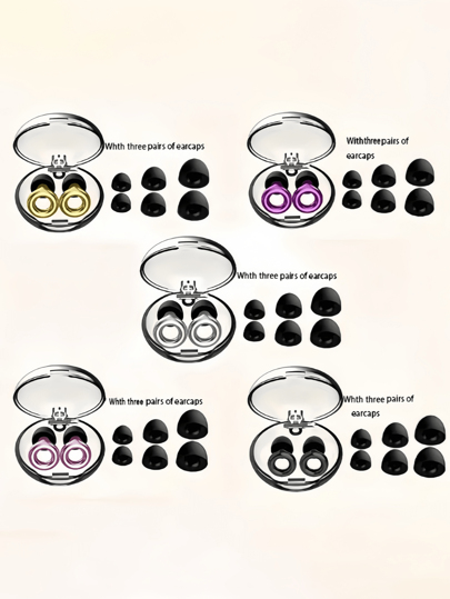 1 set de tapones de silicona suave con estuches, de varios tamaños, cómodos para dormir, nadar, viajar y conciertos