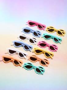 12Pairs Heart And Round Shaped Cute Personalized Glasses, Fashion Decorative Eyewear For Show, Party And Gift