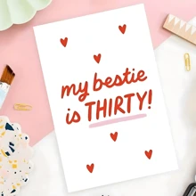 1pc Funny My Bestie Is 30 Birthday Card | 30th Birthday Age Card, Thirty Birthday Card, Bestie Card, Bestie's Thirtieth Birthday, 30th Suitable For All Occasions April Fool's Day Easter Day Teacher's Day Father's Day Mother's Day,Back To School,School Supplies - Multicolor - View 8