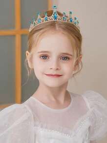 1 件女孩水晶手工公主头饰皇冠头饰，花童生日发饰 - 彩色 - 查看 9