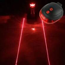 Luce posteriore per bicicletta con fascio laser parallelo di 5 LED, luce di avvertimento sicura, luce rossa e blu