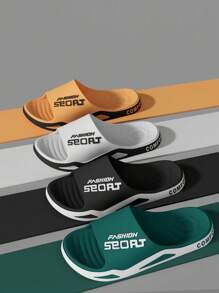 Men's Spring To Summer Fashion Slippers, Casual Open Toe Wear-Resistant Sandals, Suitable For Indoor, Outdoor, Beach, Shower, Walking, Bathroom, Household, Unisex, Shower Shoes - Multicolor - View 1