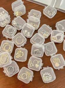 10 件/20 件塑料珠宝/电子零件收纳盒，现代透明便携式旅行收纳盒