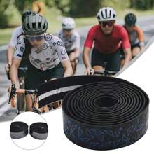 2Pcs Anti-Slip Handlebar Tape PU Road Bike Shock Absorption Handle Bar Tape With Bar End Plugs For Bicycle Racket Cycling Tools - trắng - Xem 5