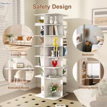MoolSun 6/7-Story Rotating Display Rack,Self-Supporting 360 ° Rotating Shoe Organizer, High Sole Design ,Storage Rack, Rotating Shoe Display, 360 Degree Storage Circular Rotating Display Rack, Bag Rotating Display Rack,Suitable For 24/28 Pairs Of Shoes (6/7-Story White)Suitable For Entrance, Bedroom, Living Room, Office, Conference Room Rotating Storage Platform. - B2(7層白色) 高底設計 - 查看 8