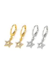 rakol 2 piezas de aretes de estrella casual y simple para mujeres, adecuados para citas y regalos