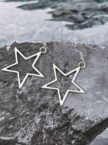 6pcs Gothic Style Big Star, Skull, Heart, Sword Earrings Set For Women (Does Not Include Card)