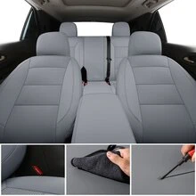 GXT Fit Chevy Equinox Seat Covers Premier, LS, LT, L, RS 2017 2018 2019 2020 2021 2022, Premium Water-Resistant Faux Leather Custom Fit Seat Covers Protector Cushion For Selected Equinox (Grey)(Applicable To Fuel Vehicles) - 5 Seats In Total (two Seats In the Front Row + Three Seats In the Back Row) - View 4