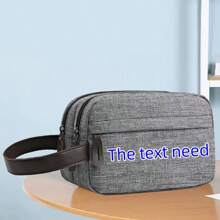 Men's Casual Customized Text Nylon Organization Pouch, Handheld Organizer Bag For Phone & Documents - Grey - View 7