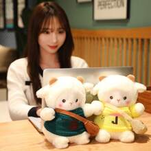 1 套 20 厘米毛绒小羊娃娃，可爱小绵羊毛绒枕头，情人节生日礼物，可拆卸衣服多变卡通娃娃，节日礼物 - 彩色 - 查看 9