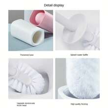 1 pieza Cepillo de inodoro de plástico con soporte, con protección contra salpicaduras y bloqueador de olores, cepillo de limpieza de alta calidad con un nuevo diseño de cerdas de nailon semicirculares para una limpieza completa, cepillo de inodoro de mango largo con base, accesorio de baño y herramienta de limpieza adecuada para el baño y el inodoro, decoración de otoño