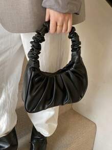 1 件高品质褶皱迷你单肩手提包，适合外出和聚会的时尚单品