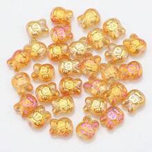 30pcs/Pack Mix Color Crystal Rabbit Pendant, Cute Rabbit Head Pattern Glass Beads Charms For DIY Jewelry Making, Necklace, Earrings, Bracelets