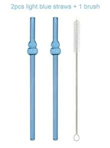 2 ống hút thủy tinh kèm 1 chổi cọ ống hút, ống hút tái sử dụng 8mm, ống hút hình quả bầu, ống hút quà tặng cho bạn bè và gia đình, hạnh phúc và giàu có - Hình quả bầu - Xem 24