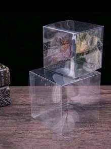 50/20/10件透明礼品盒，PVC塑料透明方形盒，适用于蜡烛包装、派对用品、婚礼装饰和礼品包装 - 可重复使用、多用途容器、复活节、母亲节、派对礼品盒、小型企业用品、包装盒、婚礼装饰、婚礼、礼品盒