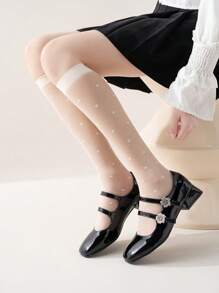 1/3pairs Of Ultra Thin Women's Stockings, Heart-Shaped Pattern Women's Calf Socks, Long Tube Socks, Knee High Socks, Y2k, Cozy - Multicolor - View 13