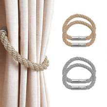 1pc Magnetic Curtain Tie Back, Curtain Rope Holder, Convenient Decorative Curtain Tiebacks, Modern Minimalist Style, Woven Rope Curtain Fastener Suitable For Thin Or Thick Home And Office Curtains