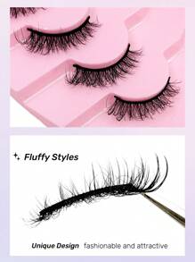 Rikuaild 7 Pairs Half Eyelashes Fluffy Natural Lashes Curl Cat Eye Effect False Eyelashes Soft Lightweight Reusable Lashes Suitable For Daily Wear - Natural Lashes - View 6