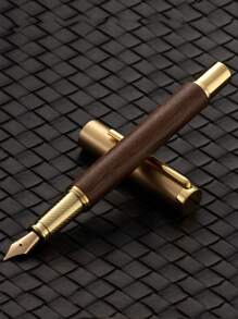 [Custom Order] Providing 1pc High-Quality Customized Product, Heavy Metal Feeling, Electroplated Brass Clip, Wooden Pen Barrel, Brass Cap, 0.5mm Nib Fountain Pen, With 1pc Gift Box Pocket Clip - Smooth Writing, Refillable Medium Nib, Comes With 2pcs Refill Cartridges, Elegant Gift Box, Personalized Business Gift - Unique, Thoughtful Fountain Pen Gift Set For Colleagues, Friends, Family, Holidays Such As Christmas, Father's Day, Thanksgiving, Valentine's Day, Mother's Day, Teacher's Day Back To School