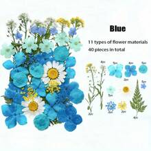 35-43 pezzi di fiori secchi e pressati naturali in kit fai-da-te per resina epossidica, stampi per gioielli in resina epossidica, candele, saponi, decorazioni per unghie, segnalibri. Materiali naturali a base di foglie vere - realizzati con fogliame reale stagionale, specificamente disidratati, pressati e asciugati per preservarne l'originalità. Stile naturale, adatto a qualsiasi lavorazione fai-da-te.
