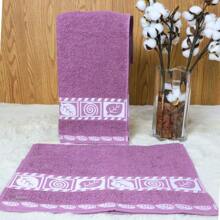 Toalha de Rosto Grande Felpuda Bordada Macia  70x45 cm 100% Algodão Puro - Fúcsia - Visão 3