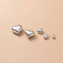 Colgante sólido de plata de ley 925 con diseño de corazón, accesorio para joyería DIY, cuentas y trenzado para pulseras