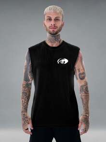 Eyes Seek Vision Oversized Men's Cotton Tank Top Over Macho Shirt Cotton Streetwear