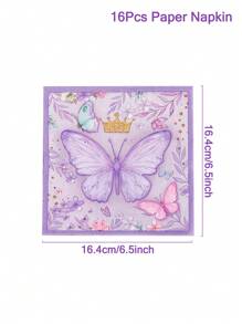 40pcs/Set Purple Butterfly Theme Disposable Tableware, Purple Butterfly Party Decoration Paper Cutlery Dinnerware, Butterfly Party Decoration Birthday Decor Babe Shower Decoration Gender Reveal Decor, Home Decor, Room Decor, Table Decor - Purple Butterfly Tableware - View 13