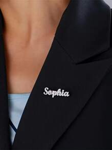 Etiqueta de identificación personalizada con nombre grabado y acabado esmerilado - Elegante broche de acero inoxidable, regalo de joyería de estilo empresarial para hombres y mujeres