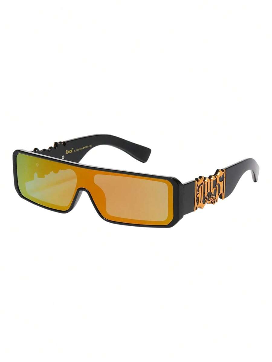 Lente De Sol Locs Logo Premium Cuadrado 8loc91238-bkcm - Amarillo - Ver 1