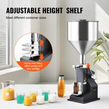 Pneumatic Or Manual Paste Liquid Filling Machine, 5-100ml Bottle Filler, Adjustable Bottle Filling Machine, Stainless Steel Liquid Filler With Pedal, Hopper For Milk Water Juice Essential Oil Shampoo Cosmetic Honey Lotion - Manual, 5-100ml - 查看 4