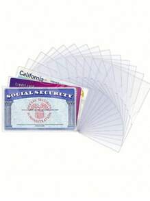 10pcs/5pcs Soft Transparent PVC Waterproof Card Holder Sleeves For Social Security Card, Medical Insurance Card, ID Card, Student ID Card, Bus Card, Membership Card, Document Organizer Pouch