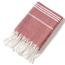1 Toalla de playa turca bordada personalizada, 70.9*35.5in, con flecos a rayas europeo americanos, toalla absorbente para la piscina de verano, vacaciones
